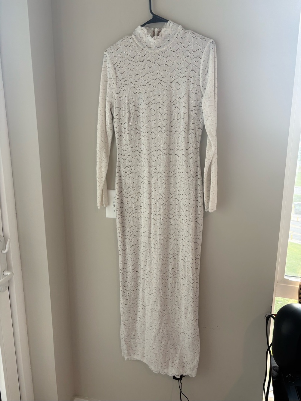 JLUXLABEL Cream Long Sleeve Lace Maxi Dress